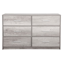 Load image into Gallery viewer, Wood Six Drawer Dresser - Gray