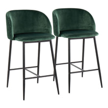 Load image into Gallery viewer, Fran - Pleated Waves Contemporary Fixed Height Counter Stool (Set of 2)