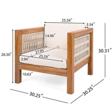 Load image into Gallery viewer, Outdoor Club Chair & Rope Arm And Cushions