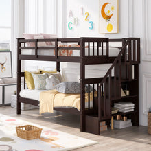 Load image into Gallery viewer, Stairway Bunk Bed With Storage And Guard Rail For Bedroom