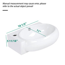 Load image into Gallery viewer, Modern Aesthetic Rectangle Wall Mount Bathroom Sink With Single Faucet Hole