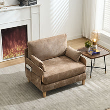 Load image into Gallery viewer, Mid Century Modern Foldable Sofa Bed, 3 In 1 Convertible Sleeper With 3 Pillows