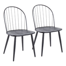 Load image into Gallery viewer, Riley - Industrial High Back Armless Chair (Set of 2) - Black