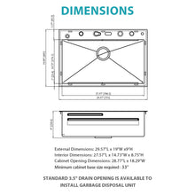 Load image into Gallery viewer, 30" Single Bowl Kitchen Sink With Smart LED Faucet