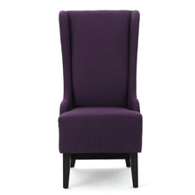 Load image into Gallery viewer, Fabric Dining Chair With High Back And Birch Wood Legs - Plum