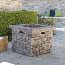 Load image into Gallery viewer, Outdoor Square Propane Fire Pit 40, 000 Btu - Gray