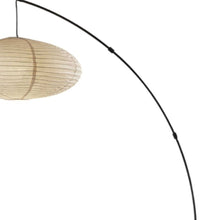 Load image into Gallery viewer, Arc Floor Lamp With Beige Solid Color Globe Shade - Black