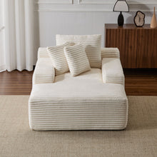 Load image into Gallery viewer, Oversized Chaise Lounge Chair Cozy Cloud Couch With 3 Throw Pillows And Wide Armrest