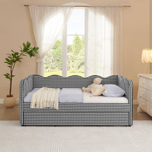 Load image into Gallery viewer, Gingham Daybed With USB Charging Port, Wave Shaped Design