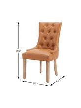 Load image into Gallery viewer, Tufted Faux Leather Solid Wood Dining Side Chair - Brown