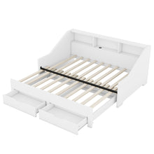 Load image into Gallery viewer, Daybed Frame With Storage Bookcases, 2 Drawers, Charging Station