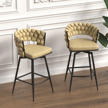 Load image into Gallery viewer, Bar Stool 360 Swivel With Back Footrest