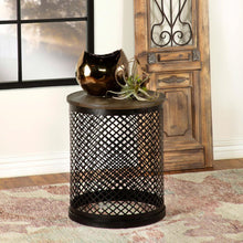 Load image into Gallery viewer, Drum Base Accent Table - Brown