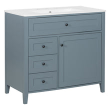 Load image into Gallery viewer, Bathroom Vanity With Sink, 3 Drawers & Cabinet With Adjustable Shelves