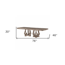 Load image into Gallery viewer, 76" Solid Wood Double Pedestal Base Dining Table - Champagne
