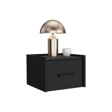 Load image into Gallery viewer, Floating Nightstand, Space Saving Design With Handy Drawer And Surface - Black