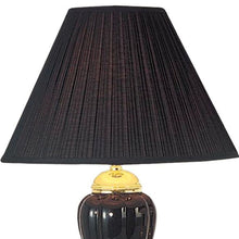 Load image into Gallery viewer, Ceramic Urn Table Lamp With Black Empire Shade - Black / Gold
