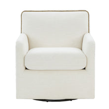 Load image into Gallery viewer, Tolland - Swivel Accent Chair With Antique Brass Nailhead Trim - Cream