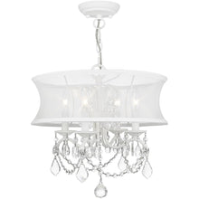 Load image into Gallery viewer, Four Light Metal Dimmable Chandelier With Shades - White