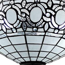 Load image into Gallery viewer, Tiffany Style Two Light Glass Dimmable Semi Flush Ceiling Light - Blue / Black