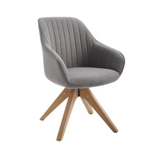 Load image into Gallery viewer, Fabric And Natural Swivel Arm Chair 23" - Dark Gray