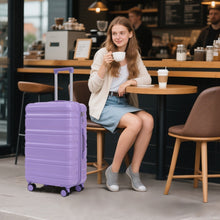 Load image into Gallery viewer, 3 Piece 20" / 24" / 28" Spinner Luggage Set & Combination Lock, Durable Hard Shell With 360° Silent Wheels - Blue / Purple