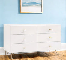 Load image into Gallery viewer, Six Drawer Wood Double Dresser - White