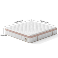 Load image into Gallery viewer, 12" Firm Hybrid Mattress, Gel Memory Foam & Pocket Springs, Pressure Relief, Motion Isolation, Ergonomic Bed - White - King