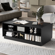 Load image into Gallery viewer, Modern Rectangle Coffee Table With 4 Drawers And 2 Display Shelves