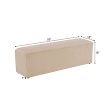 Load image into Gallery viewer, Long Plush Ottoman, Simple Footstool And Seat For Home Use - Almond