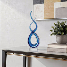 Load image into Gallery viewer, Murano Modern Abstract Tabletop Sculpture (376066) - Clear / Blue