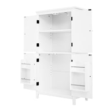 Load image into Gallery viewer, Elegant Bathroom Floor Storage Cabinet With 4 Doors, Adjustable Shelves