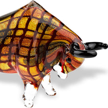 Load image into Gallery viewer, Murano Bull Figurine Tabletop Sculpture (376111) - Clear / Brown / Black
