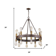 Load image into Gallery viewer, Candle Style Multi Light Metal Dimmable Chandelier - Brown / Black