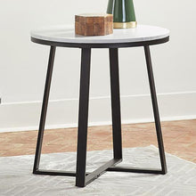 Load image into Gallery viewer, Round End Table With Base, Living Room Furniture - White