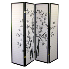 Load image into Gallery viewer, Folding Four Panel Screen Room Divider (469144) - Black / White