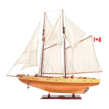 Load image into Gallery viewer, Hand Painted Bluenose II Model Boat - Brown / Blue
