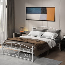 Load image into Gallery viewer, Unique Flower Sturdy System Metal Bed Frame With Headboard And Footboard