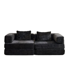 Load image into Gallery viewer, Convertible Floor Sofa Bed With Pillow Back Support Armrest