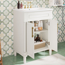 Load image into Gallery viewer, Bathroom Vanity With Integrated Sink, 2 Door Cabinet, Single Sink For Small To Medium Bathrooms