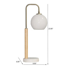 Load image into Gallery viewer, Bedside Table Lamp With Globe Lampshade - White