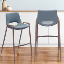 Load image into Gallery viewer, Steel Low Back Bar Height Bar Chairs (Set of 2) - Gray And Brown