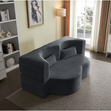 Load image into Gallery viewer, Floor Convertible Sleeper Sofa Bed With 2 Pillows