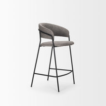 Load image into Gallery viewer, Fabric And Metal Counter Height Bar Chair - Gray / Black