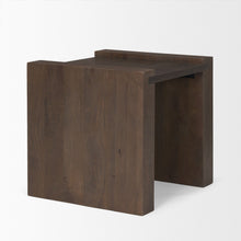 Load image into Gallery viewer, Solid Wood Square Sled End Table - Dark Brown