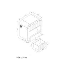 Load image into Gallery viewer, Beverly - Nightstand With Speakers, Rounded Sides - Black White