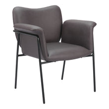 Load image into Gallery viewer, 31" Faux Leather And Faux Leather Arm Chair - Brown / Black