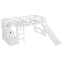 Load image into Gallery viewer, Loft Stairway Bed With 2 Drawers, Convertible Ladder And Slide