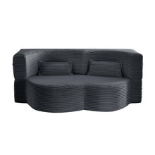 Load image into Gallery viewer, Floor Convertible Sleeper Sofa Bed With 2 Pillows