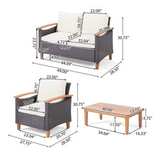 Load image into Gallery viewer, Isla - Transitional Chat Set With Water Resistant Cushions - Teak